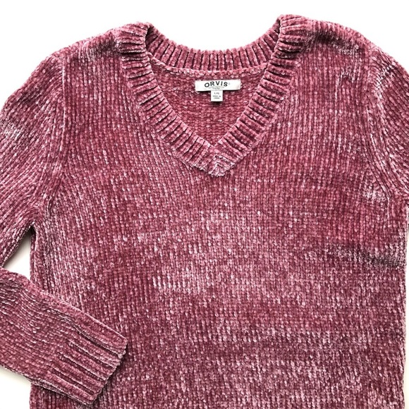 Orvis Chenille Long Chunky Knit Sweater Rose Pink - Picture 6 of 14